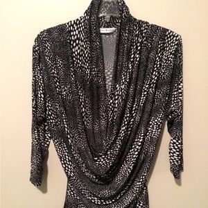 Bianca Nygard Black and White Cowl Top - Size 6